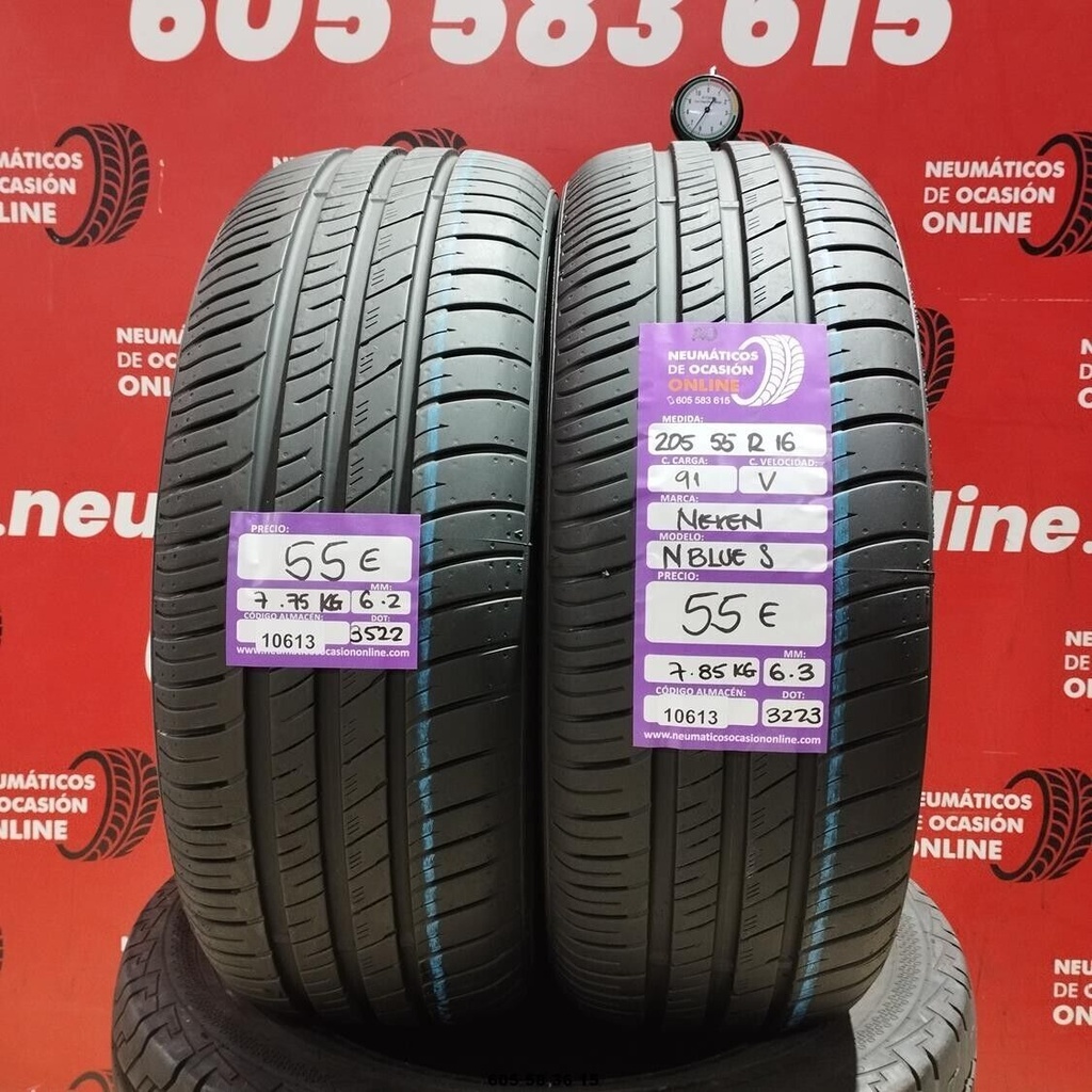 2x 205 55 R16 91V NEXEN NBLUE S 6.3/6.2mm REF:10613