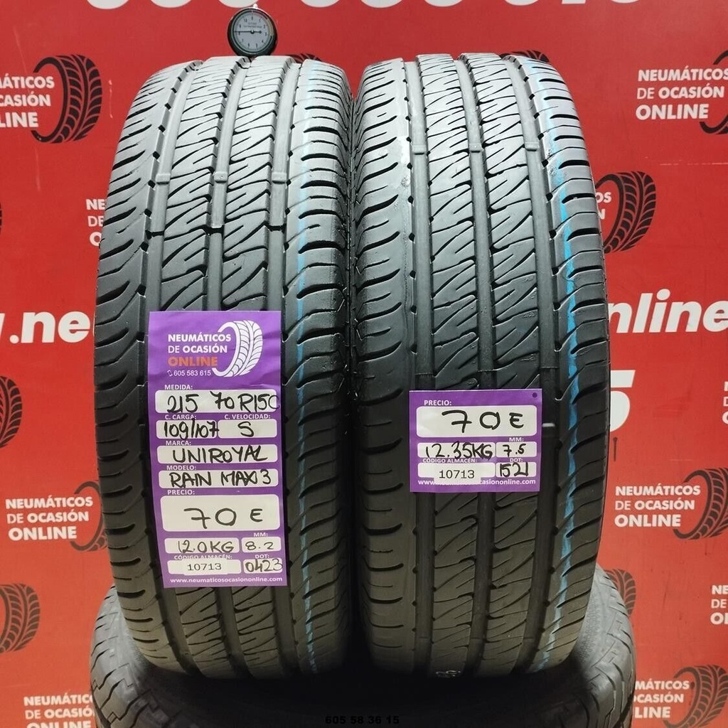 2x 215 70 R 15C 109/107S UNIROYAL RAIN MAXI 3 Ref.10713