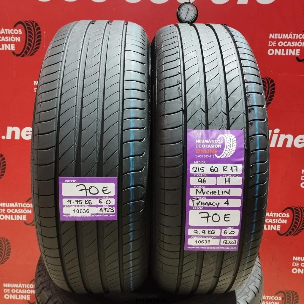 2x 215 60 R17 96H MICHELIN PRIMACY4 6.0/6.0mm REF:10636