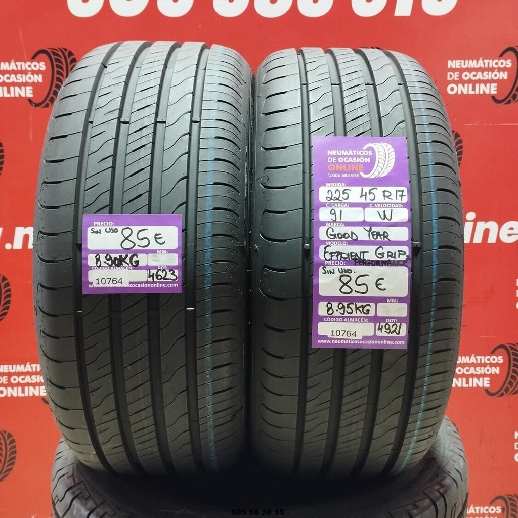 2x 225 45 R17 91W GOODYEAR EFFICIENT GRIP DOT: 4623/4921 (SIN USO) Ref.10764