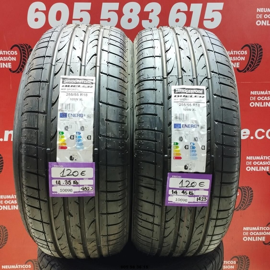 2x 255 55 R18 109WXL BRIDGESTONE DUELER H/P DOT: 4822/1423 (SIN USO) Ref.10696