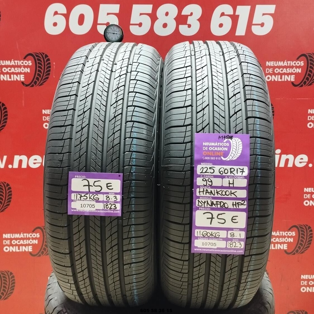 2x 225 60 R17 99H HANKOOK DYNAPRO HP2 M+S* 8.3/8.1mm REF:10705