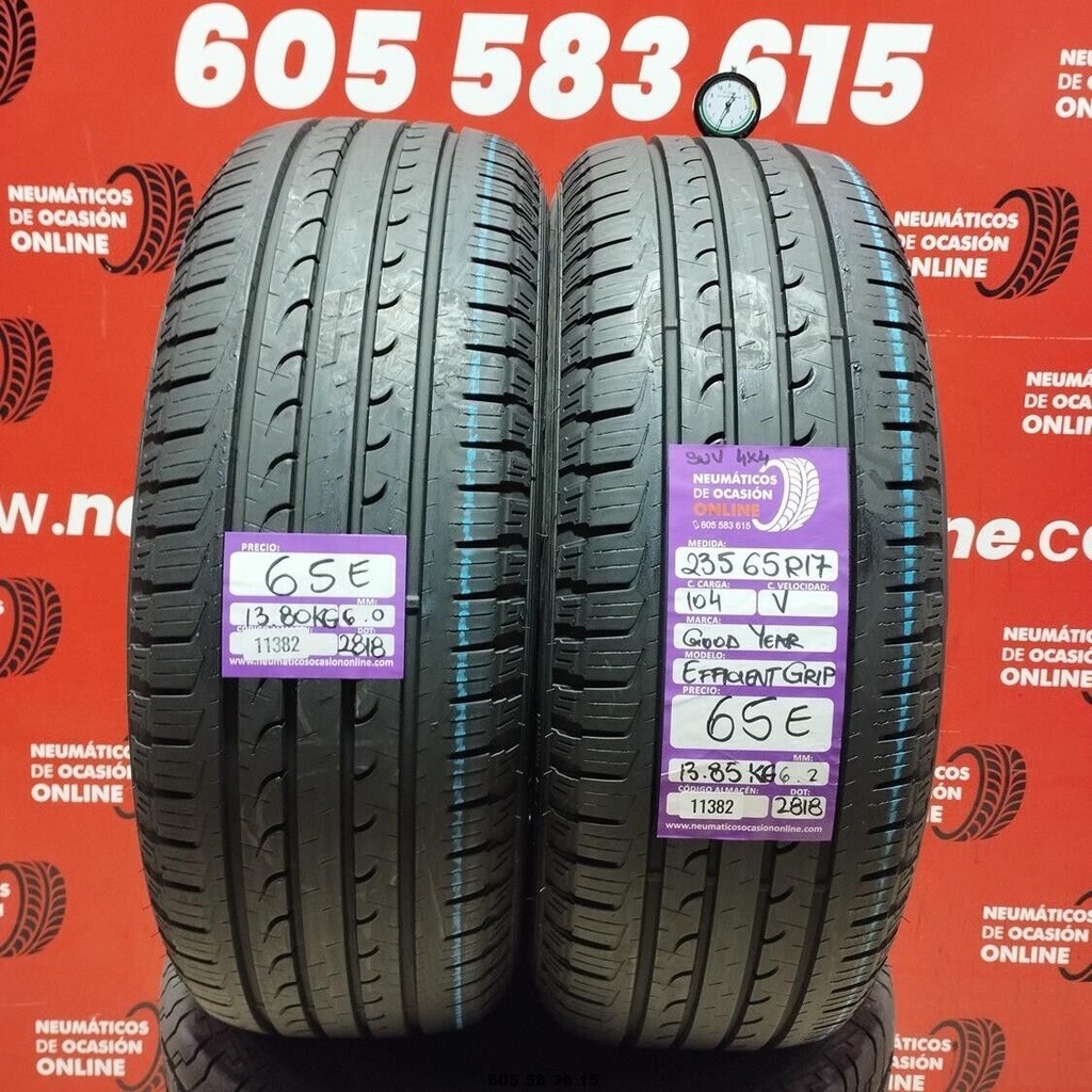 2x 235 65 R17 104V GOODYEAR EFFICIENT SUV 4X4 6.0/6.2mm REF:11382