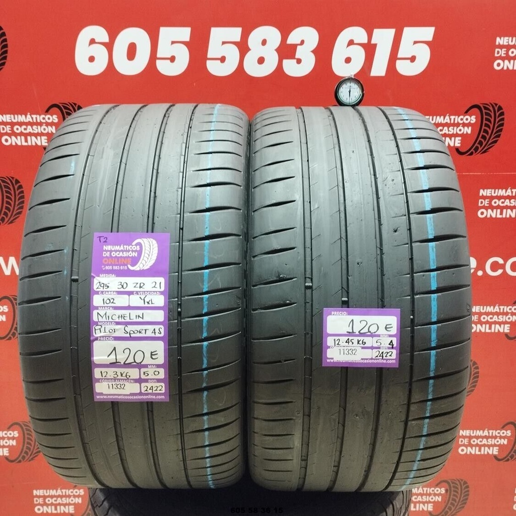 2x 295 30 ZR21 102YXL MICHELIN PILOT SPORT4S T2 5.0/5.4mm REF:11332