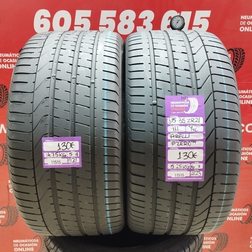 [Ref: 11515] 2x 315 35 ZR21 111YXL PIRELLI PZERO  TM NO 5.4/6.2mm REF:11515