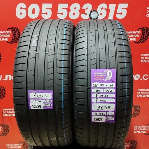 [Ref:12626] 2x 265 50 R19 110WXL PIRELLI PZERO 5.0/5.6mm REF:12626