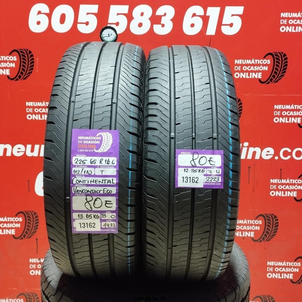 2x 225 65 R16C 112/110T CONTINENTAL VANCONTACT ECO 8.0/7.4mm REF:13162