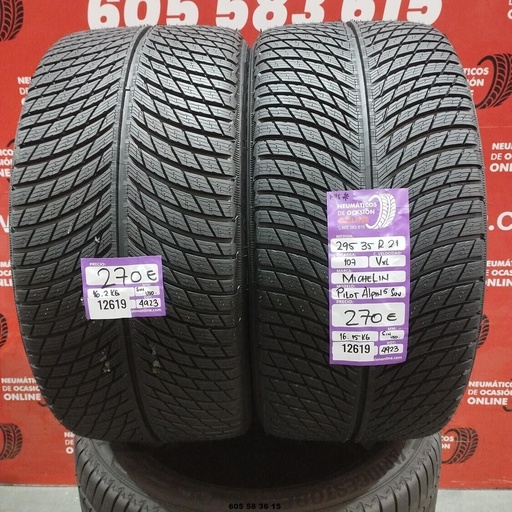 [Ref.12619] 2x 295 35 R21 107V XL MICHELIN PILOT ALPIN  DOT: 4923  (SIN USO) Ref.12619