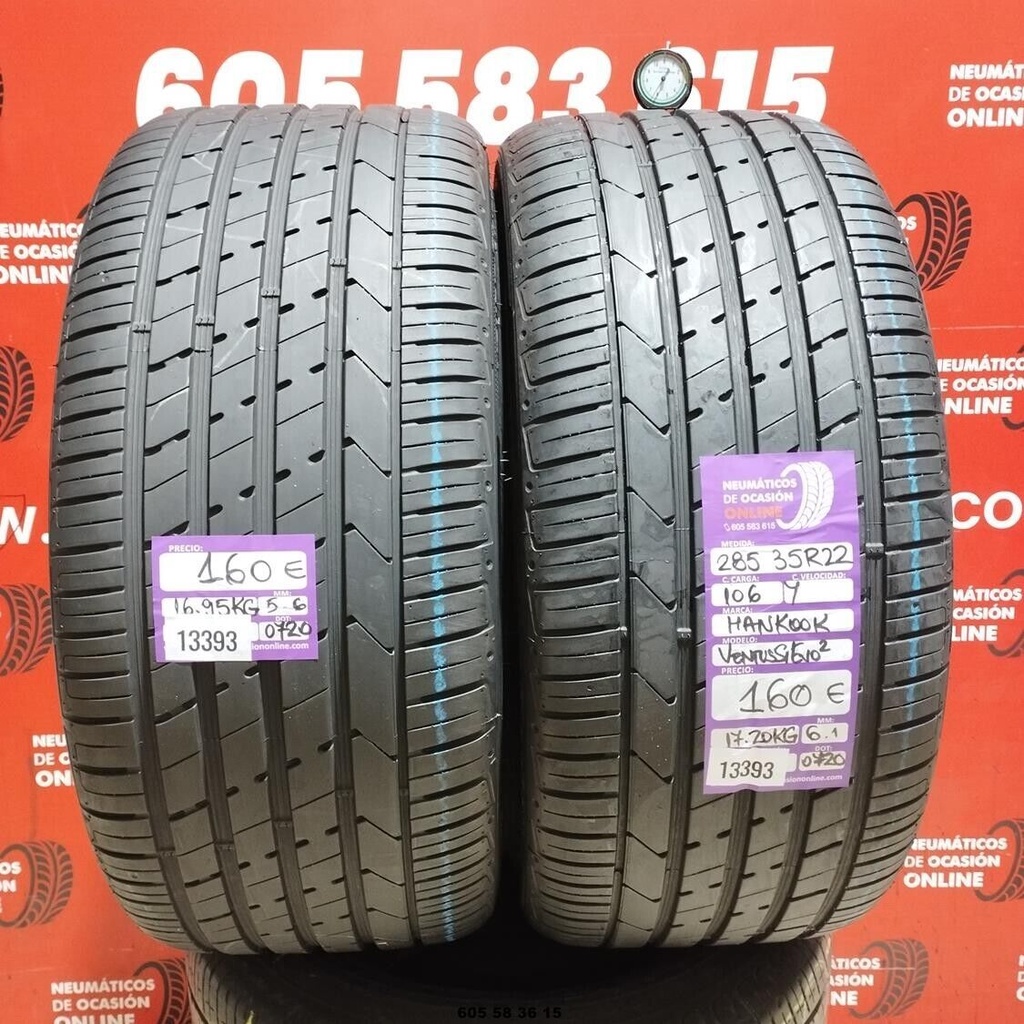 2x 285 35 R22 106Y HANKOOK VENTUS S1 EVO2 5.6/6.1MM REF. 13393