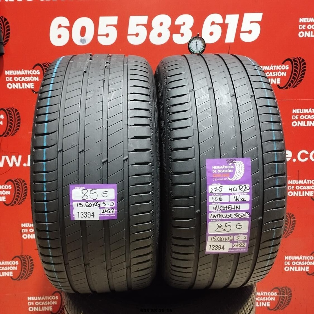 275 40 R20 106W XL MICHELIN LATITUDE SPORT3 RSC  5.0/5.2MM REF. 13394