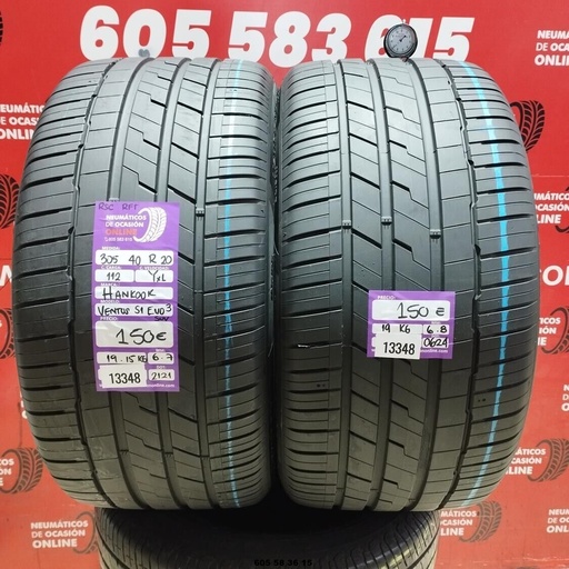 [Ref:13348] 2x 305 40 R20 112Y XL RSC HANKOOK VENTUS S1 EVO 3 6.7/6.8MM REF. 13348