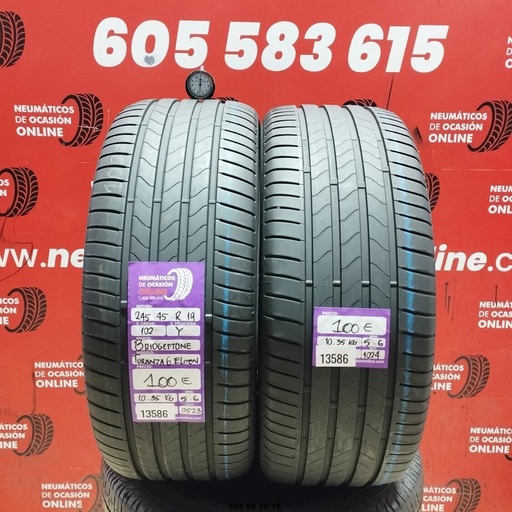 [Ref:13586] 2x 245 45 R19 102Y Bridgestone Turanza 6 5.6/5.6MM Ref. 13586