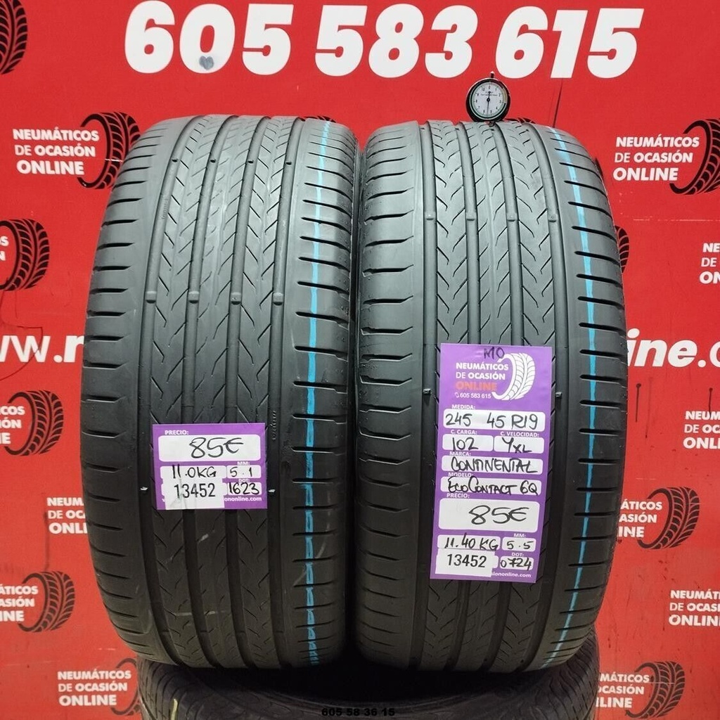2x 245 45 R19 102Y XL Continental Eco Contact 6Q MO 5.1/5.5MM Réf. 13452