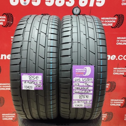 [Ref:13429] 2x 245 45 ZR19 102Y Hankook Ventus S1 Evo 3 5.8/5.8MM Réf. 13429