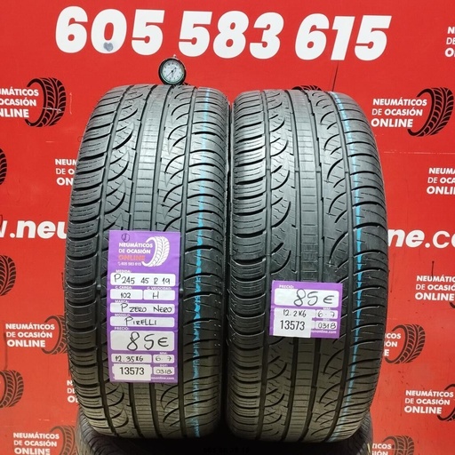 [Ref:13573] 2X 245 45 R19 102H PIRELLI PZERO NERO, 6.7/6.7MM REF. 13573
