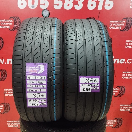 [Ref:13503] 2x 245 45 R19 102V Michelin Primacy 4, 5.4/5.0MM Pol Ref. 13503