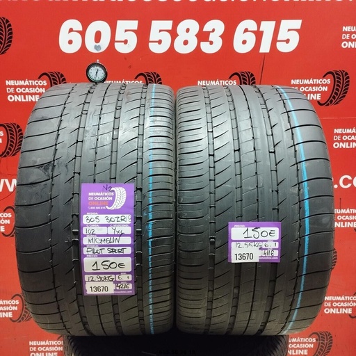 [Ref:13670] 2x 305 30 ZR19 102Y XL MICHELIN PILOT SPORT N2  6.1/6.1 MM REF. 13670