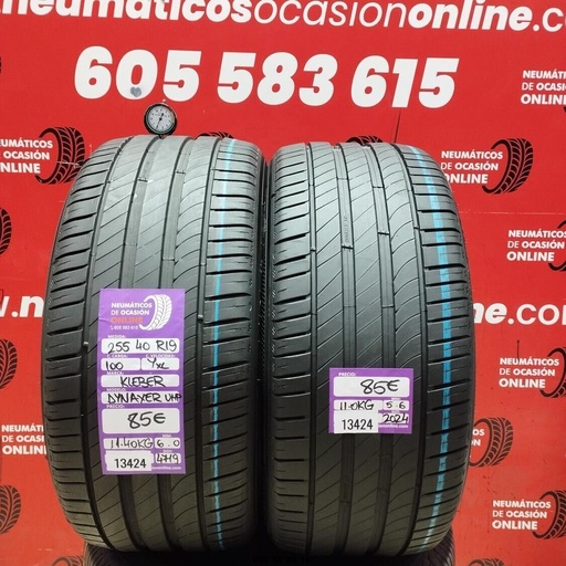 [Ref:13424] 2x 255 40 R19 100Y XL Kleber Dynaser UHP 6.0/5.6MM Réf. 13424
