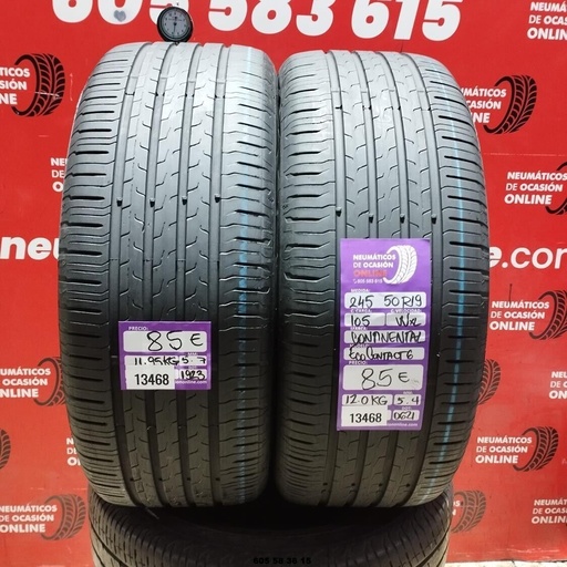 [Ref:13468] 2x 245 50 R19 105W XL CONTINENTAL ECO CONTACT 6 5.7/5.4MM REF. 13468