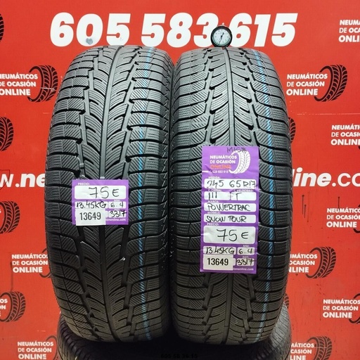 [Ref:13649] 2x 245 65 R17 111T POWERTRAC SNOW TOUR  M+S* 6.4/6.4MM REF. 13649