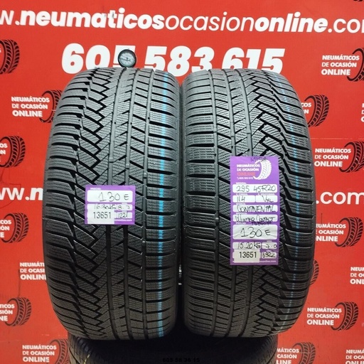 [Ref:13651] 2x 295 45 R20 114V XL CONTINENTAL WINTER CONTACT M+S* 8.7/7.0MM REF. 13651