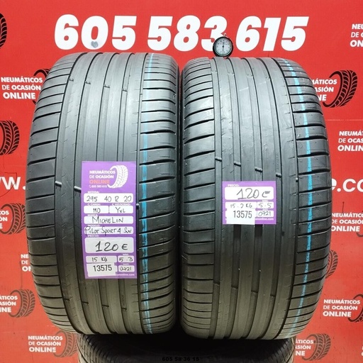 [Ref:13575] 2x 295 40 R20 110Y XL MICHELIN PILOT SPORT 4 5.3/5.5MM REF. 13575