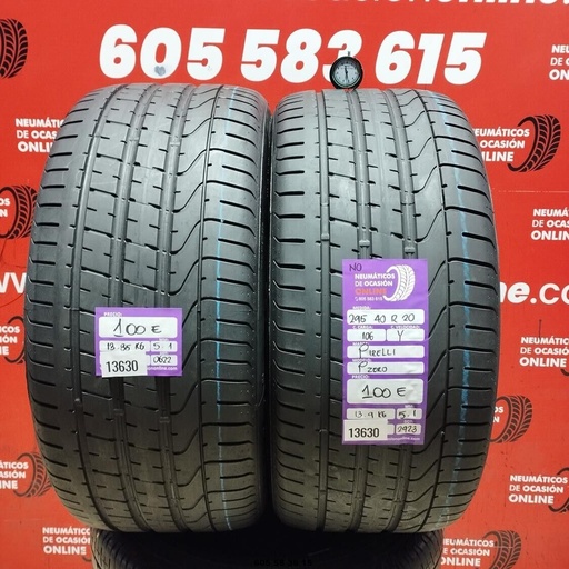 [Ref:13630] 2x 295 40 R20 106Y PIRELLI PZERO NO 5.1/5.1MM REF. 13630