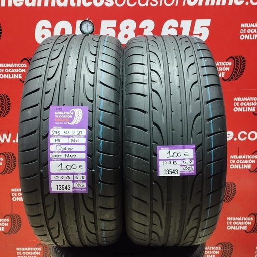 [Ref:13543] 2x 275 50 R20 113W XL Dunlop Sport Maxx MO 5.5/5.2MM Ref. 13543