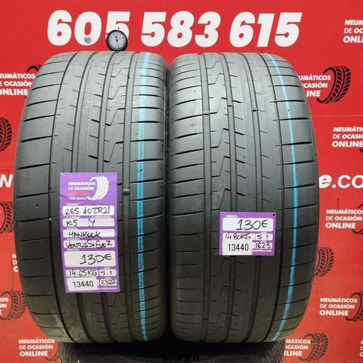 [Ref:13440] 2x 265 40 ZR21 105Y Hankook Ventus S1 EVO2 5.1/5.1MM Ref. 13440