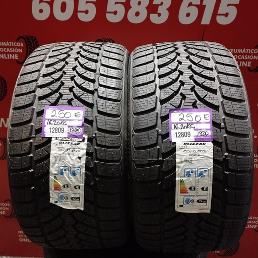 [Ref. 12809] 2x 295 35 ZR20 105W XL Bridgestone Blizzak Dot:20/20 (sin uso) Ref.12809