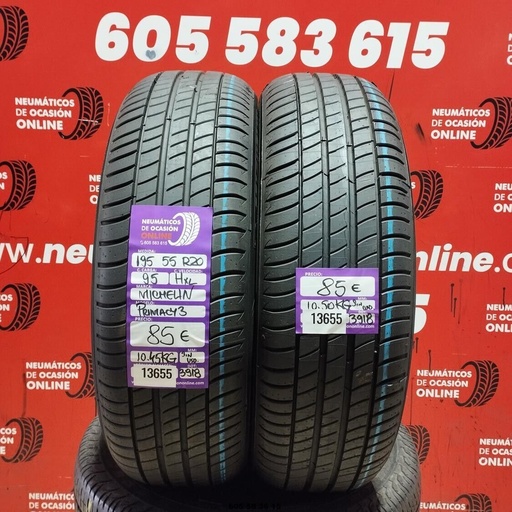 [Ref.13655] 2X 195 55 R20 95H MICHELIN PRIMACY 3 (SIN USO) REF. 13655