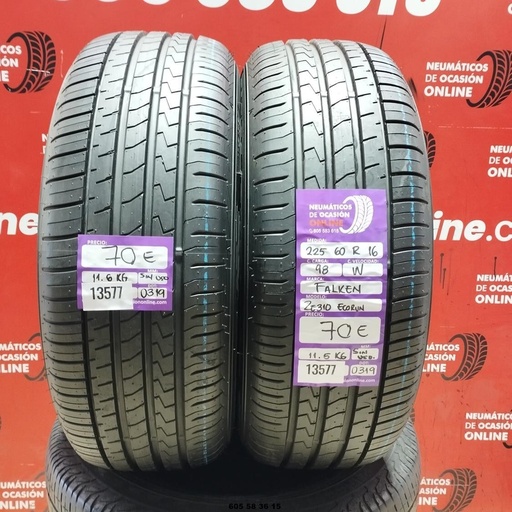 [Ref.13577] 2x 225 60 R16 98W Falken ZE310 Ecorun Dot:19/19 (SIN USO) Ref. 13577