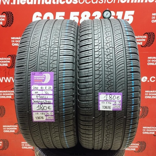 [Ref:13676] 2x 285 40 R23 111Y XL PIRELLI SCORPION ZERO LR M+S  6.0/6.0MM  REF. 13676