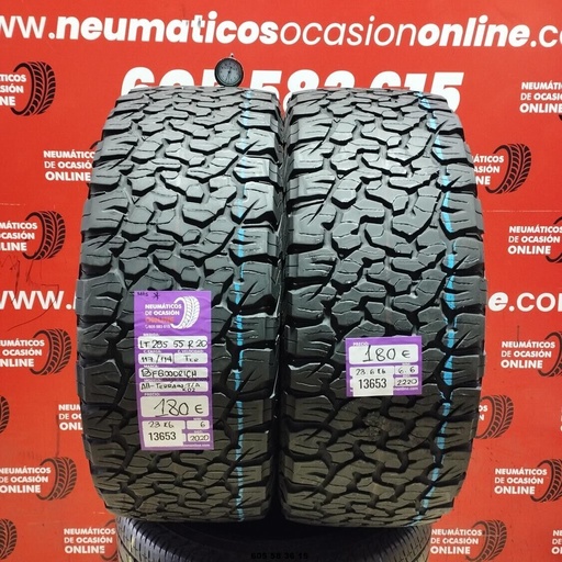 [Ref:13653] 2x 285 55 R20 117/114T  LR BFGOODRICH ALL TERRAIN T/A K02 6.0/6.6MM REF. 13653