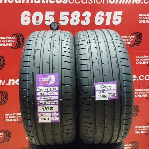 [Ref:13604] 2x 255 45 R19 104W XL HANKOOK VENTUS S1 EVO 2 EV T2 6.0/6.0MM REF.13604