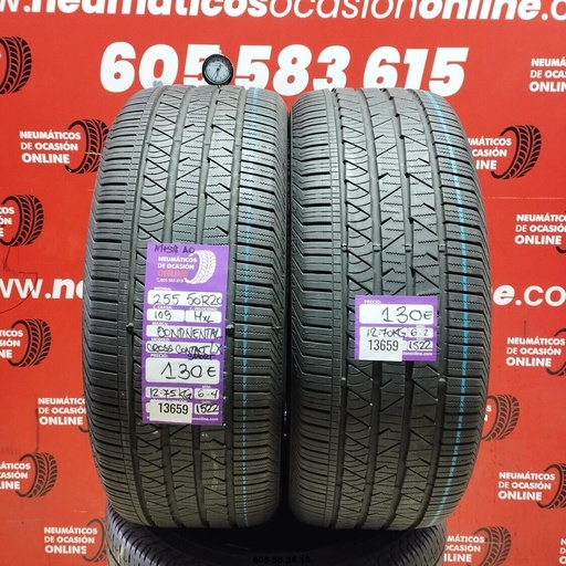 [Ref:13659] 2x 255 50 R20 109H  CONTINENTAL CROSSCONTACT  SPORT AO M+S  6.4/6.2MM REF. 13659