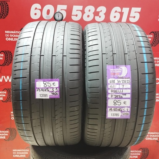 [Ref:13785] 2x 285 30 ZR22 101Y PIRELLI PZERO TM   AO  PNCS  5.3/5.2MM REF. 13785