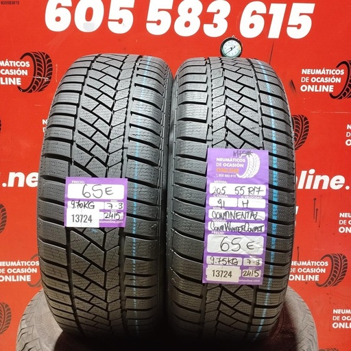 [Ref:13724] 2x 205 55 R17 91H CONTINENTAL CONTI WINTER CONTACT M+S* 7.3/7.3MM REF. 13724