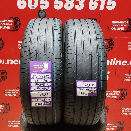 [Ref:13463] 2x 205 55 R19 97V XL MICHELIN E. PRIMACY S2 5.0/5.0 MM REF. 13463