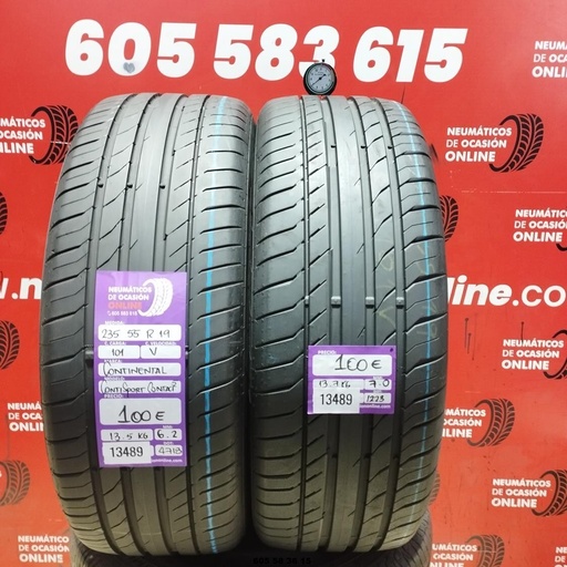 [Ref:13489] 235 55 R19 101V Continental Conti Sport CONTACT2 6.2/7.0MM Réf. 13489