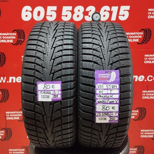 [Ref:13738] 235 55 R19 101T HANKOOK WINTER I CEPT X M+S* 8.0/8.0MM REF. 13738