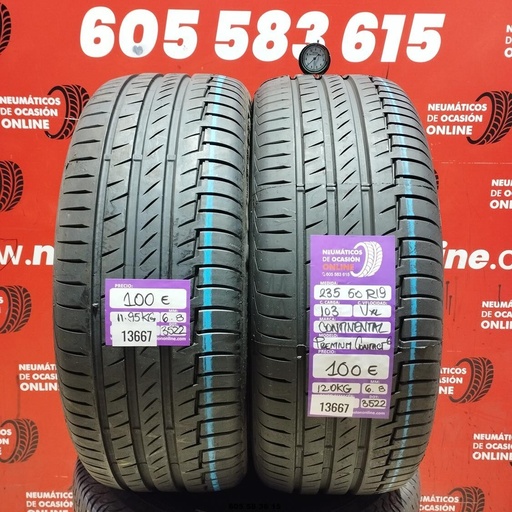 [Ref:13667] 235 50 R19 103V XL CONTINENTAL PREMIUM CONTACT 6 6.8/6.8MM REF.13667