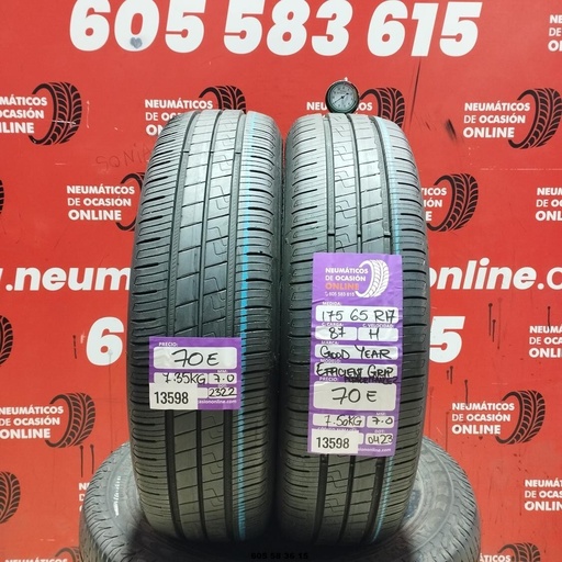 [Ref:13598] 2x 175 65 R17 87H GOODYEAR EFFICIENT GRIP2  7.0/7.0MM REF. 13598