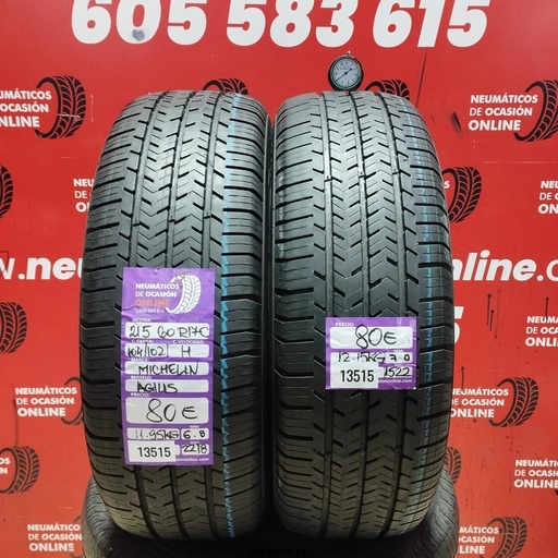 [Ref:13515] 2X 215 60 R17C 104 /102H MICHELIN AGILIS DT 6.8/7.0MM REF. 13515