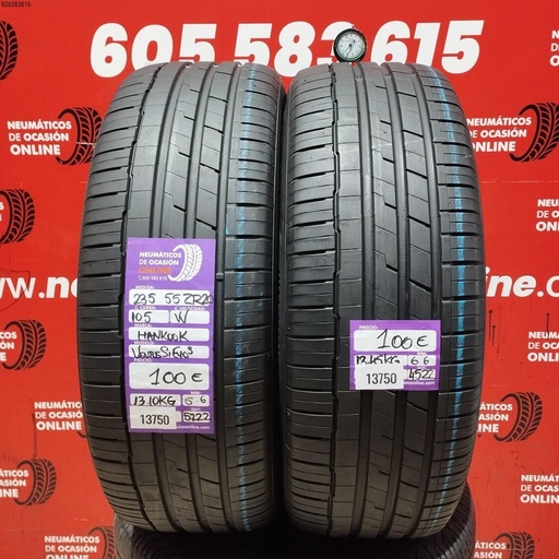 [Ref:13750] 2x 235 55 ZR20 105W HANKOOK VENTUS S1 EVO3 5.6/6.6MM REF. 13750