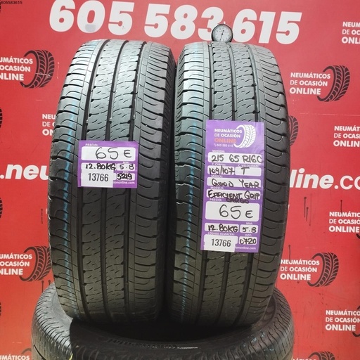 [Ref:13766] 2x 215 65 R16C 109/107T GOODYEAR EFFICIENTGRIP CARGO  5.8/5.8 MM REF. 13766