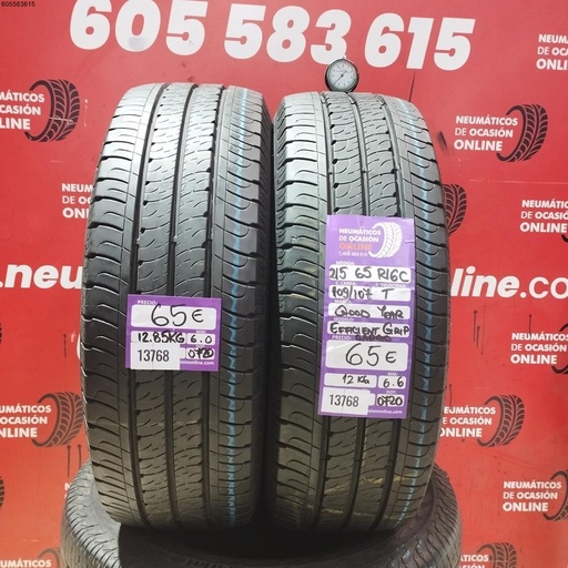 [Ref:13768] 2x 215 65 R16C 109/107T GOODYEAR EFFICIENTGRIP CARGO  6.0/6.6  MM REF. 13768