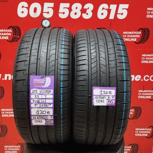 [Ref:13743] 2x 255 35 ZR20 93Y PIRELLI P ZERO TM NA1 6.4/6.4MM REF. 13743
