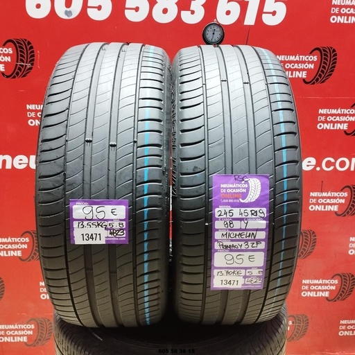 [Ref:13471] 2x 245 45 R19 98Y MICHELIN PRIMACY3ZP RSC 5.8/5.8MM REF. 13471