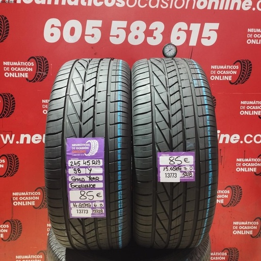 [Ref:13773] 2x 245 45 R19 98Y GOODYEAR EXCELLENCE  6.8/7.0MM REF. 13773